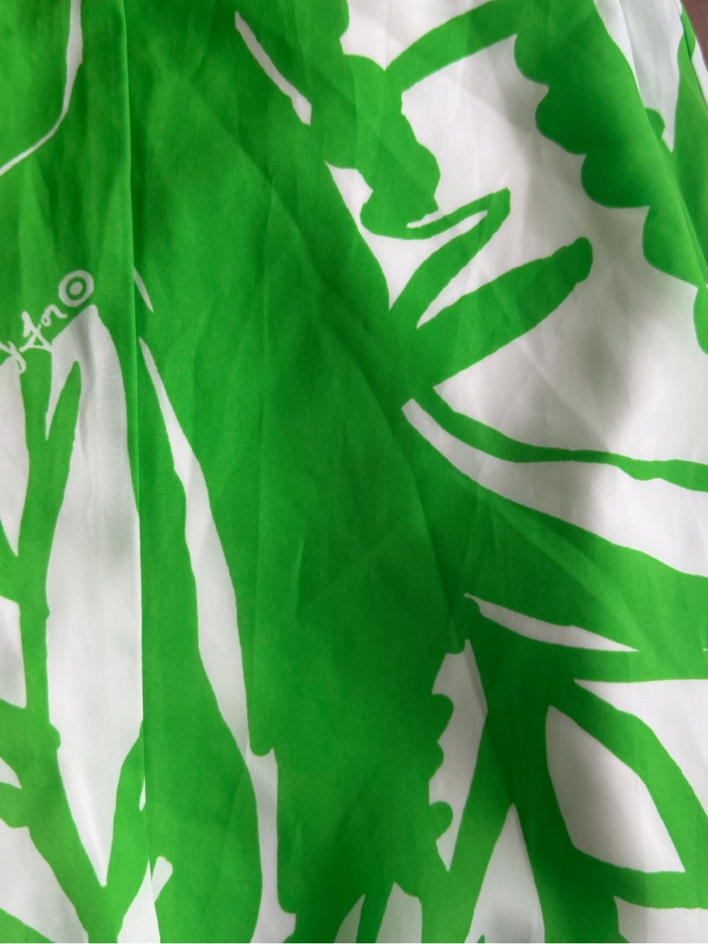 Lilly Pulitzer Green and White Tropical-Print Wide-Leg Jumpsuit Size S - Picture 8 of 8